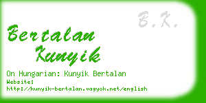 bertalan kunyik business card